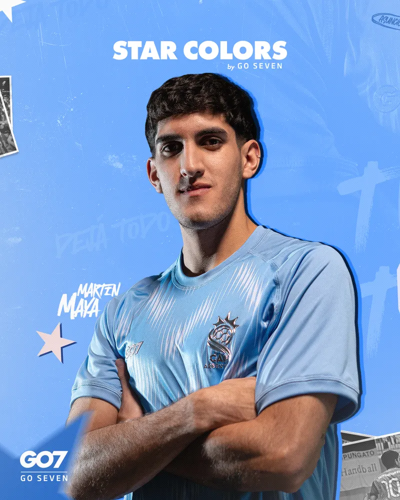 Star Colors — Martín Maya con la camiseta celeste